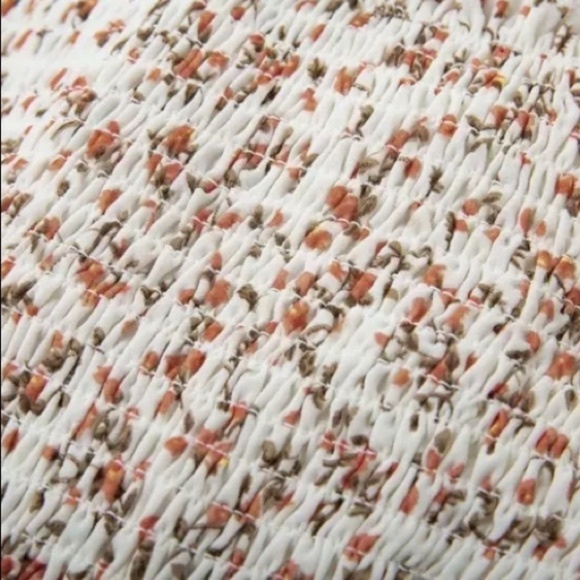 CLEARANCE Floral Smocked Chiffon Off Shoulder Crop Top - Picture 5 of 7